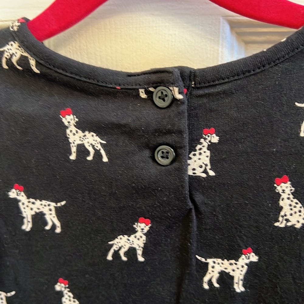 Gymboree Black Dress with Dalmatian Print and Pink Bows Size 6 - Picture 8 of 9
